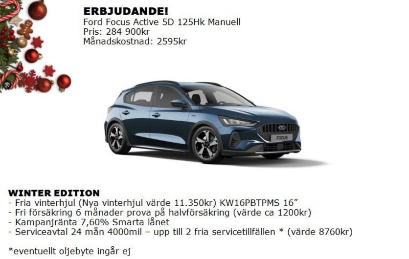 Ford Focus Active 5D Man Hedin Winter Edition 2023